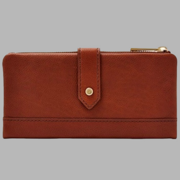 New Fossil Leather Clutch NWT - Picture 1 of 5